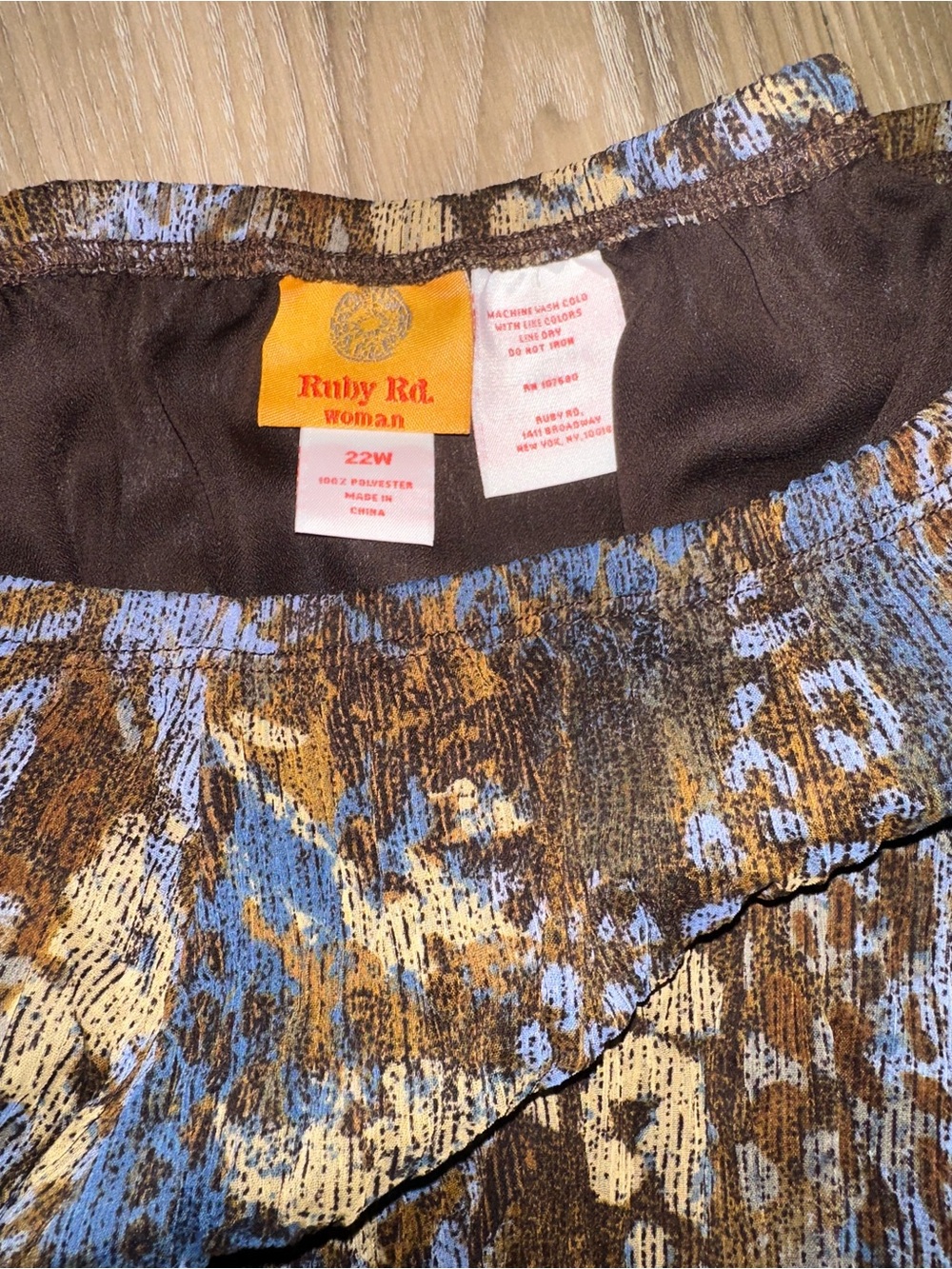 Ruby Rd. Brown & Blue Pleated Animal-Print Maxi Skirt - Picture 3 of 4
